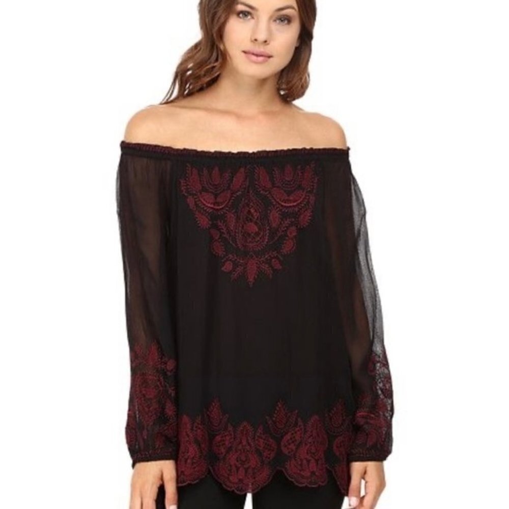 Joie Ariena Off The Shoulder Embroidered Blouse